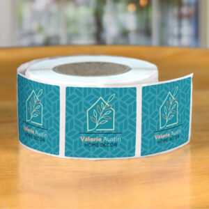 Stack of Roll Labels in Rounded Square Shape
