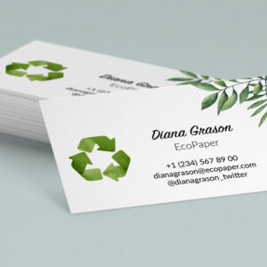 Eco-friendly Leaf Recycled Business Cards made from sustainable materials